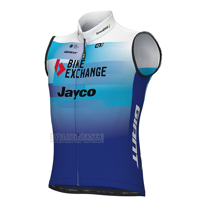 2022 Wind Vest Bike Exchange Blue Short Sleeve and Bib Short